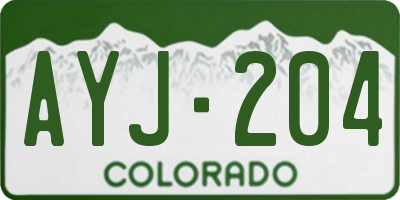 CO license plate AYJ204