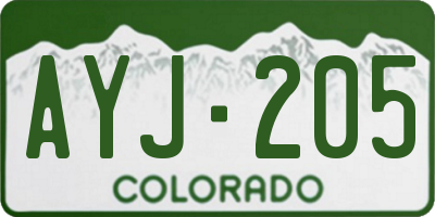 CO license plate AYJ205