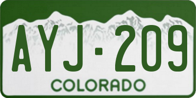 CO license plate AYJ209