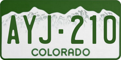 CO license plate AYJ210