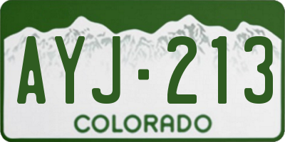 CO license plate AYJ213