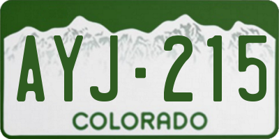 CO license plate AYJ215