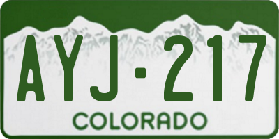 CO license plate AYJ217