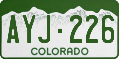 CO license plate AYJ226