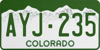 CO license plate AYJ235