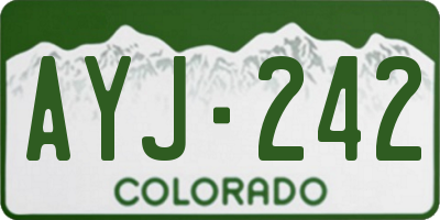 CO license plate AYJ242