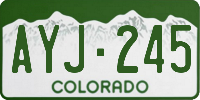 CO license plate AYJ245
