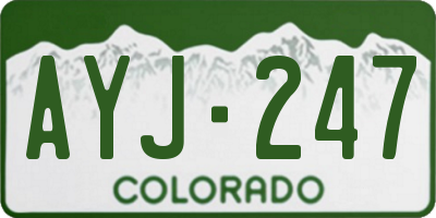 CO license plate AYJ247