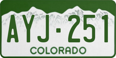 CO license plate AYJ251