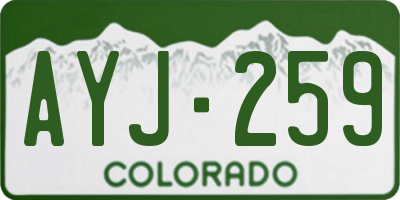 CO license plate AYJ259