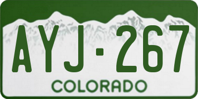 CO license plate AYJ267