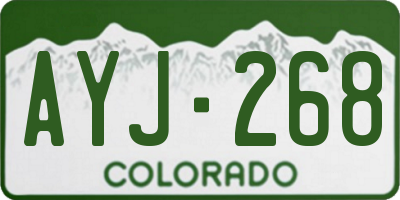 CO license plate AYJ268