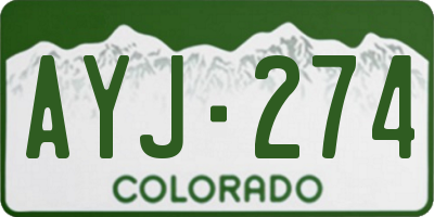 CO license plate AYJ274