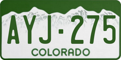 CO license plate AYJ275