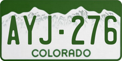 CO license plate AYJ276