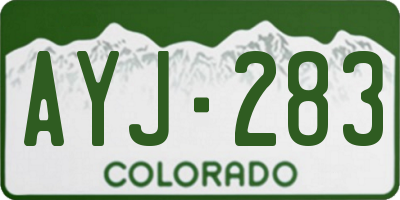 CO license plate AYJ283
