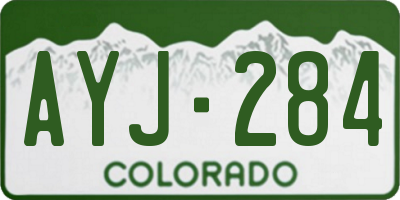 CO license plate AYJ284