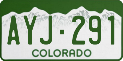 CO license plate AYJ291
