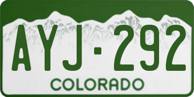 CO license plate AYJ292