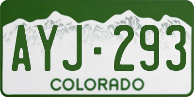 CO license plate AYJ293