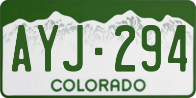 CO license plate AYJ294