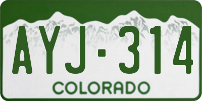 CO license plate AYJ314