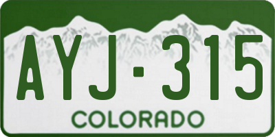 CO license plate AYJ315