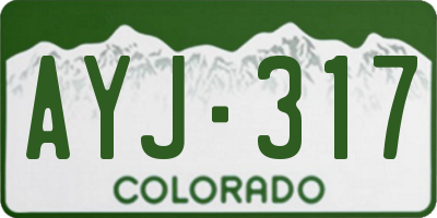 CO license plate AYJ317