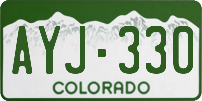CO license plate AYJ330