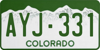 CO license plate AYJ331