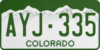 CO license plate AYJ335