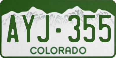 CO license plate AYJ355