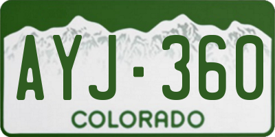 CO license plate AYJ360