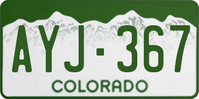 CO license plate AYJ367
