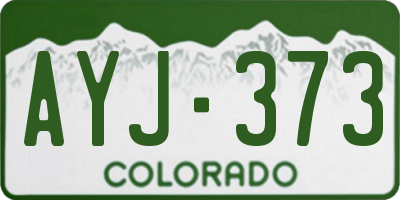 CO license plate AYJ373