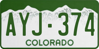 CO license plate AYJ374