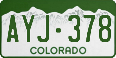 CO license plate AYJ378