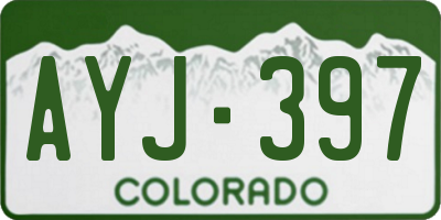 CO license plate AYJ397