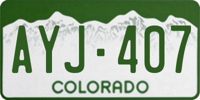 CO license plate AYJ407