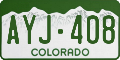 CO license plate AYJ408
