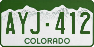 CO license plate AYJ412