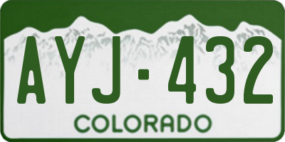 CO license plate AYJ432