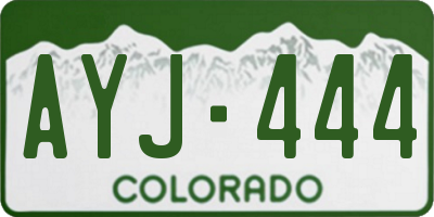 CO license plate AYJ444