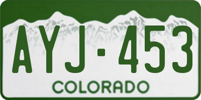 CO license plate AYJ453