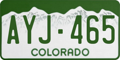 CO license plate AYJ465
