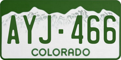 CO license plate AYJ466