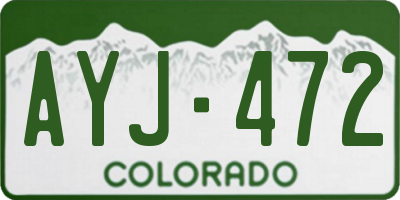 CO license plate AYJ472