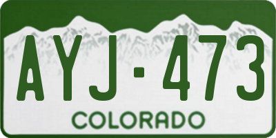 CO license plate AYJ473