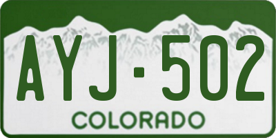 CO license plate AYJ502