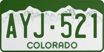 CO license plate AYJ521